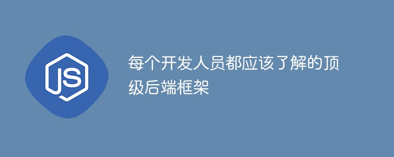 每个开发人员都应该了解的顶级后端框架