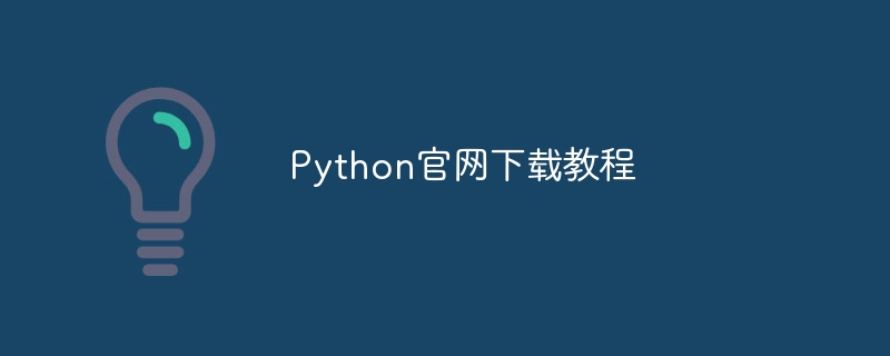 Python官网下载教程