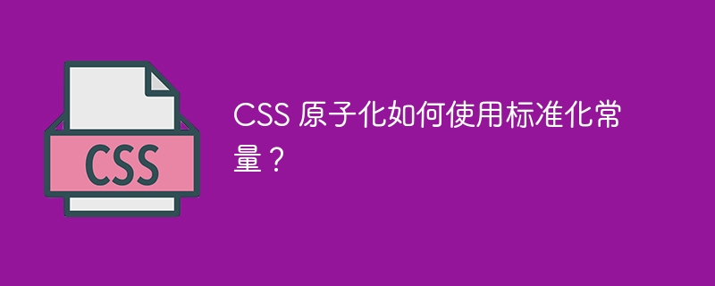 CSS 原子化如何使用标准化常量？