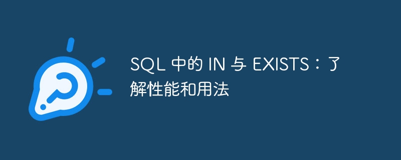 SQL 中的 IN 与 EXISTS：了解性能和用法