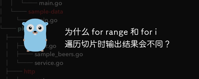 为什么 for range 和 for i 遍历切片时输出结果会不同？