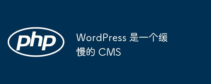 WordPress 是一个缓慢的 CMS