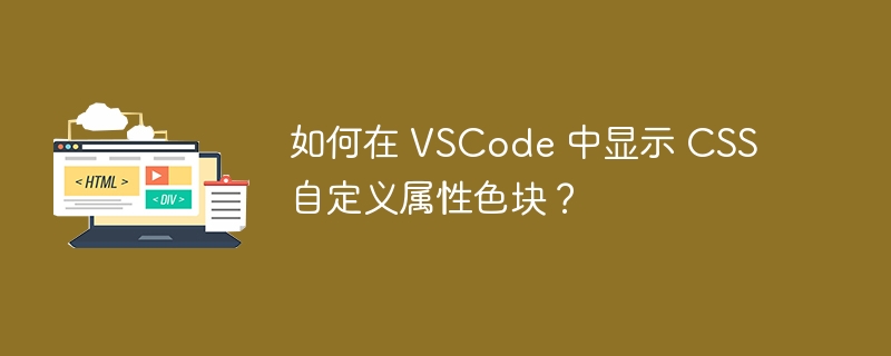 如何在 VSCode 中显示 CSS 自定义属性色块？