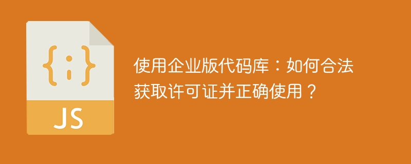 使用企业版代码库：如何合法获取许可证并正确使用？