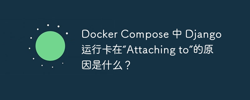 Docker Compose 中 Django 运行卡在“Attaching to”的原因是什么？