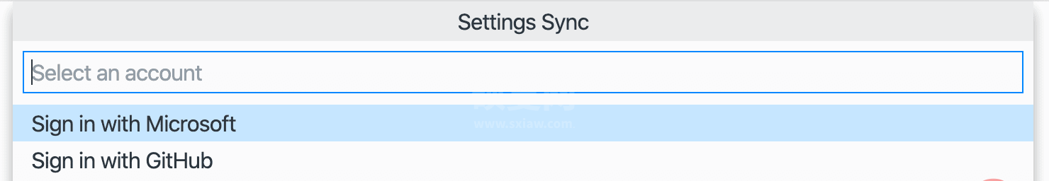 Settings Sync configure dialog