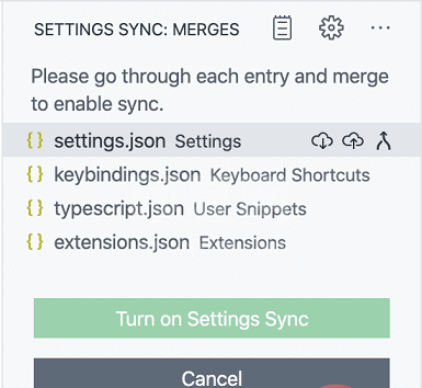 Settings Sync Merges