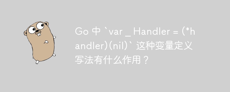 Go 中 `var _ Handler = (*handler)(nil)` 这种变量定义写法有什么作用？