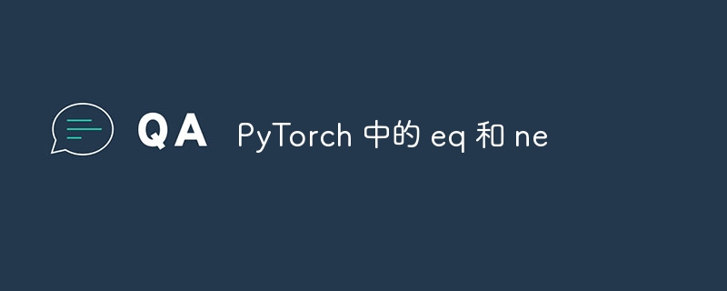 pytorch 中的 eq 和 ne