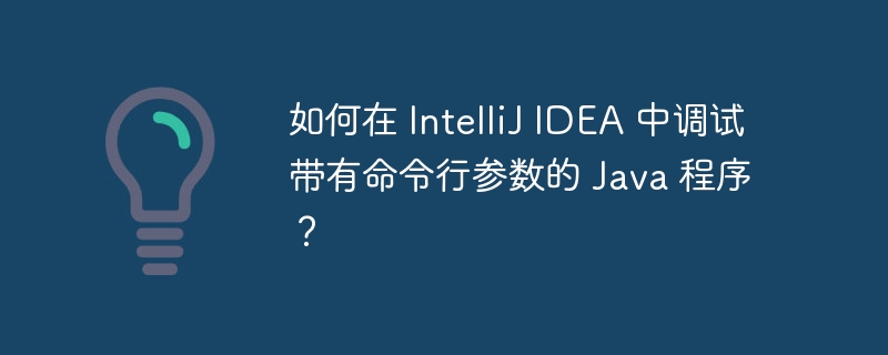 如何在 IntelliJ IDEA 中调试带有命令行参数的 Java 程序？