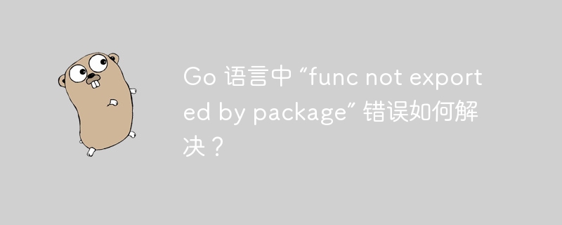 Go 语言中 “func not exported by package” 错误如何解决？