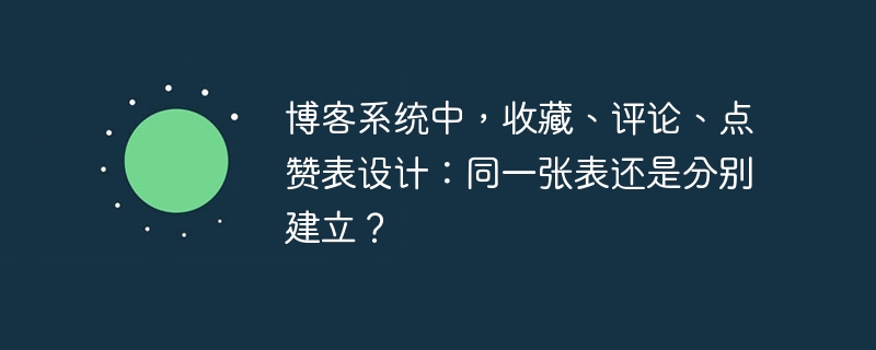 博客系统中，收藏、评论、点赞表设计：同一张表还是分别建立？