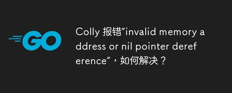 Colly 报错“invalid memory address or nil pointer dereference”，如何解决？