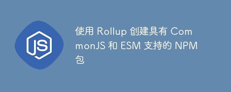 使用 Rollup 创建具有 CommonJS 和 ESM 支持的 NPM 包