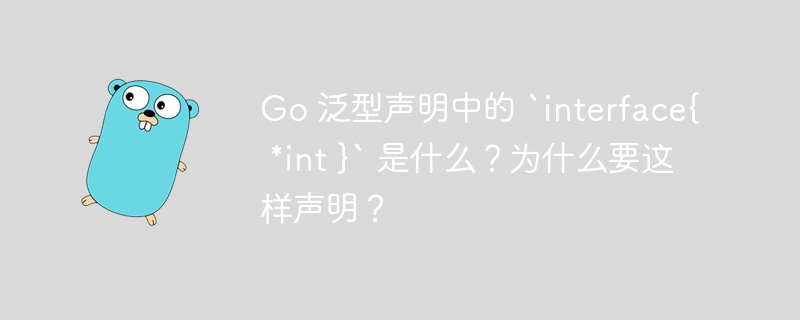 Go 泛型声明中的 `interface{ *int }` 是什么？为什么要这样声明？