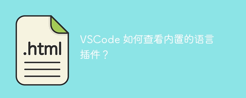 VSCode 如何查看内置的语言插件？