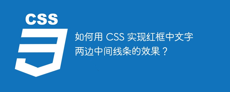 如何用 CSS 实现红框中文字两边中间线条的效果？