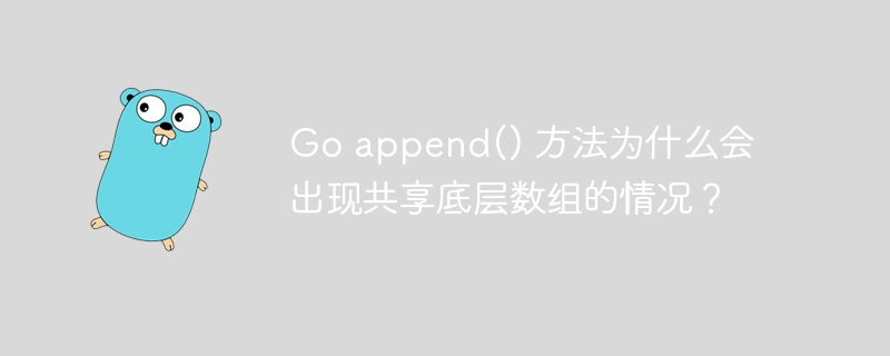 Go append() 方法为什么会出现共享底层数组的情况？