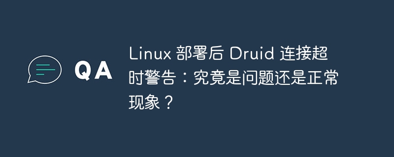 Linux 部署后 Druid 连接超时警告：究竟是问题还是正常现象？