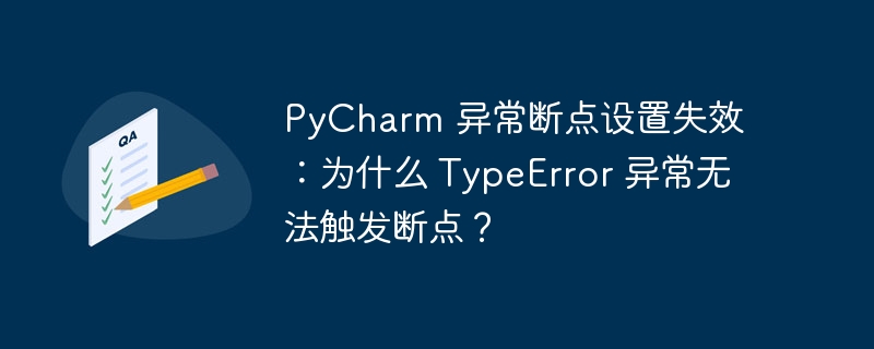 PyCharm 异常断点设置失效：为什么 TypeError 异常无法触发断点？