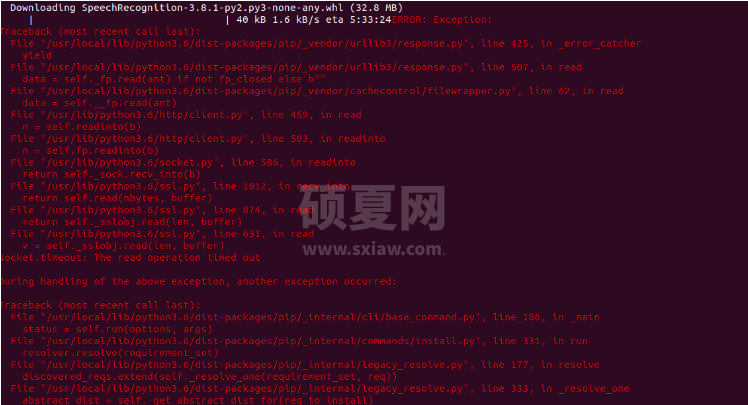 Linux下使用pip安装SpeechRecognition连接超时如何解决