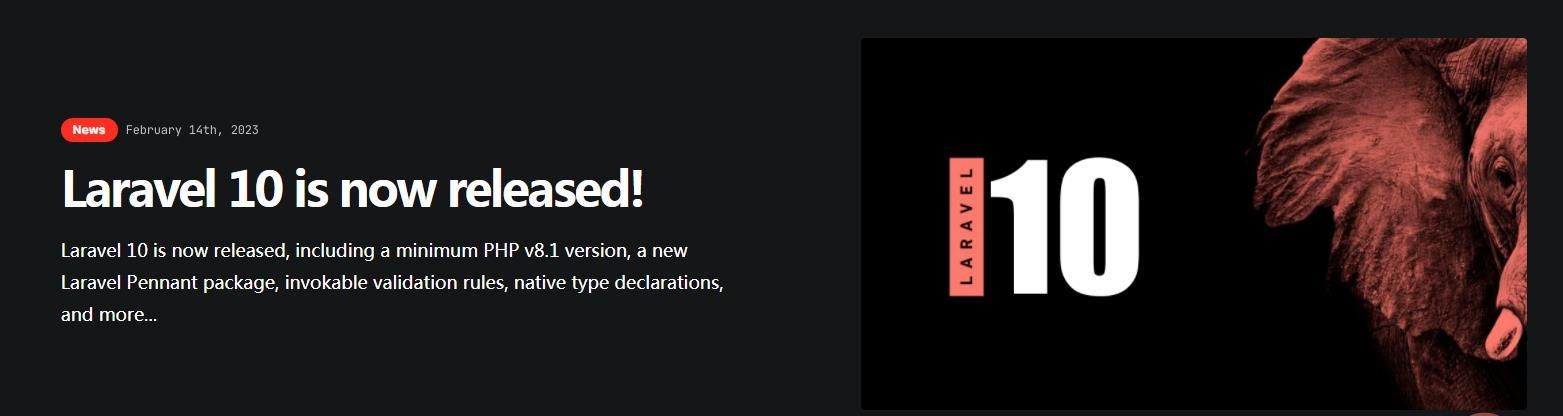 最新消息！Laravel 10 发布啦！
