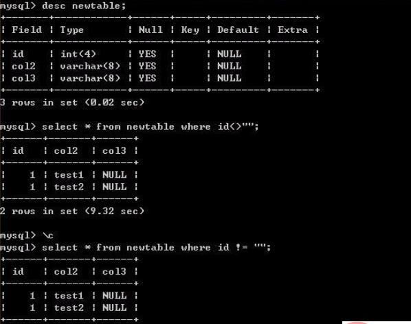 mysql如何查询不为空的字段