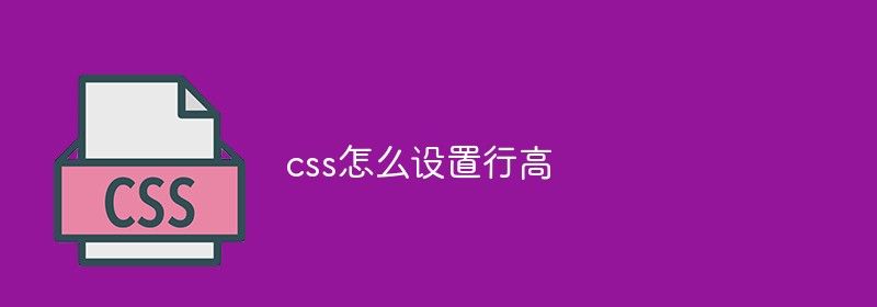 css怎么设置行高