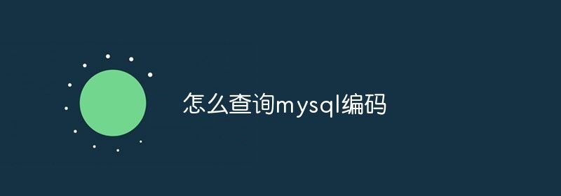 怎么查询mysql编码