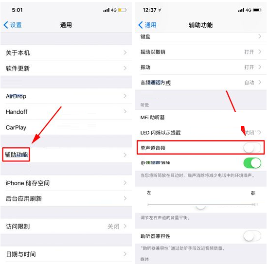 iPhone X设置单声道音频的基础操作截图