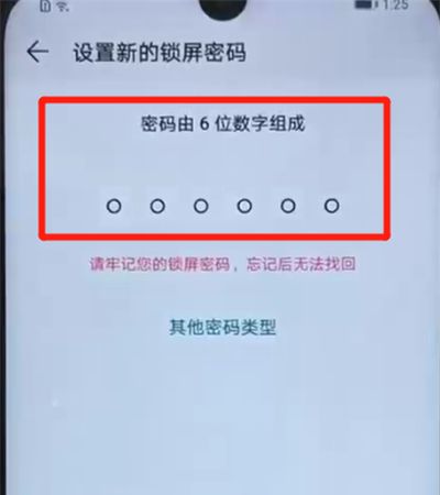 荣耀20i中更改锁屏密码的操作教程截图