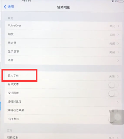 ipad调整字体大小的详细教程截图