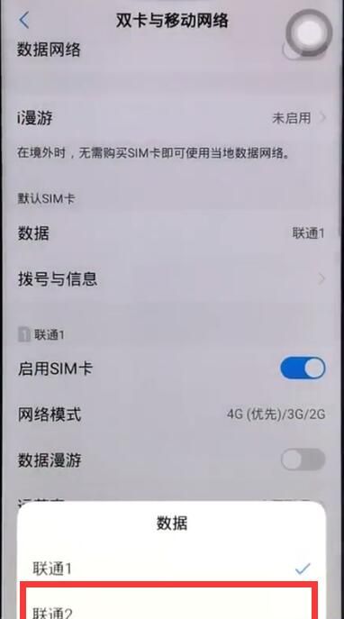 vivoz1中切换网络的操作步骤截图