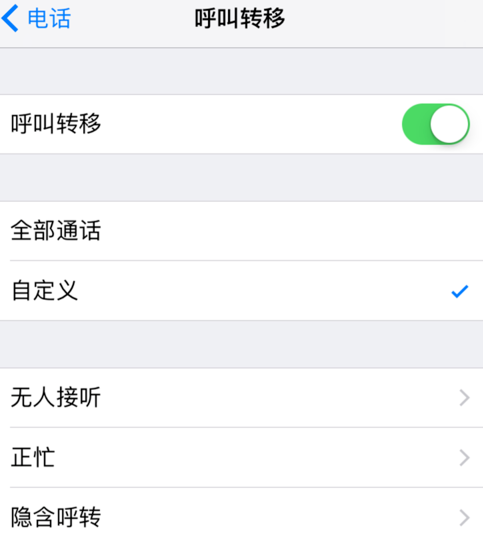 iphone设置呼叫转移的操作流程截图