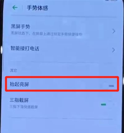 opporeno中设置抬起亮屏的操作教程截图