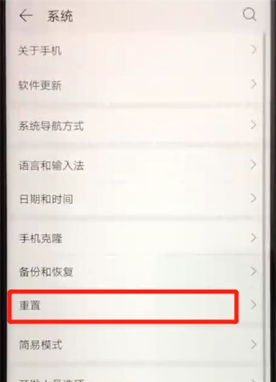 荣耀20pro中恢复出厂设置的操作教程截图