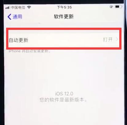 ios12关闭系统自动更新的操作步骤截图