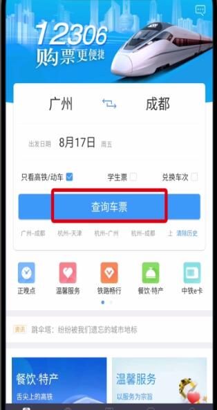 在铁路12306中只看高铁动车的方法分享截图