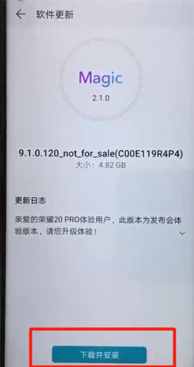 荣耀20pro中进行更新系统的操作教程截图