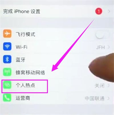 苹果6plus中打开个人热点的简单步骤截图