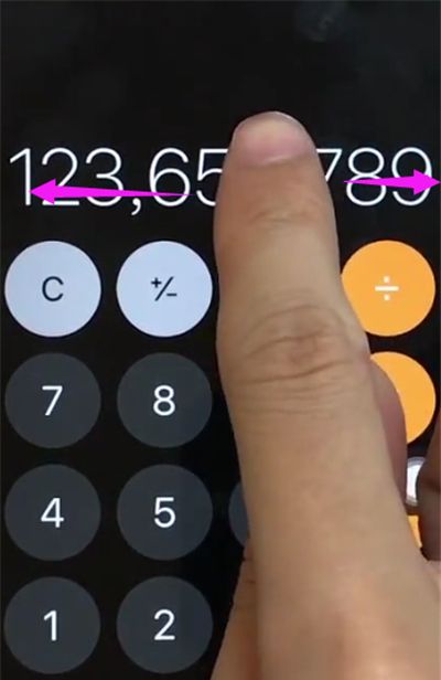 苹果6plus中回删计算器数字的简单步骤截图