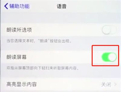 ios12中打开屏幕朗读的操作步骤截图