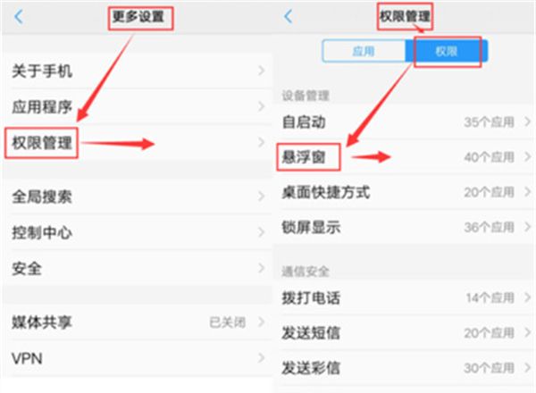 在vivox21i中设置打开悬浮窗权限的图文教程截图