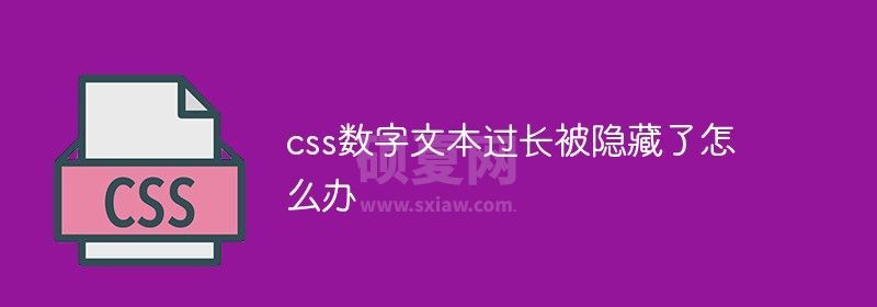 css数字文本过长被隐藏了怎么办