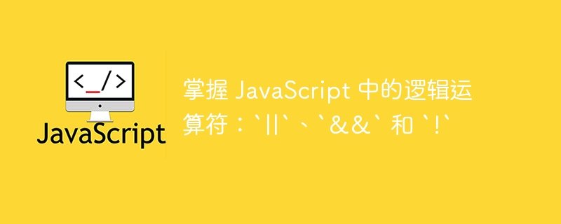 掌握 JavaScript 中的逻辑运算符：`||`、`&amp;&amp;` 和 `!`