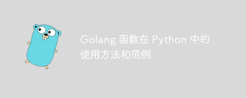 Golang 函数在 Python 中的使用方法和范例