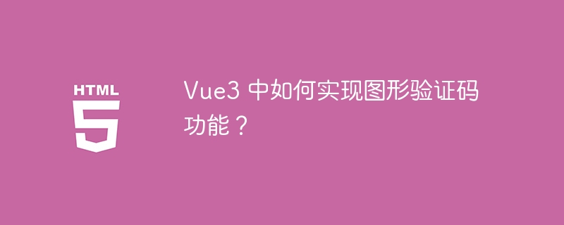 Vue3 中如何实现图形验证码功能？ 
