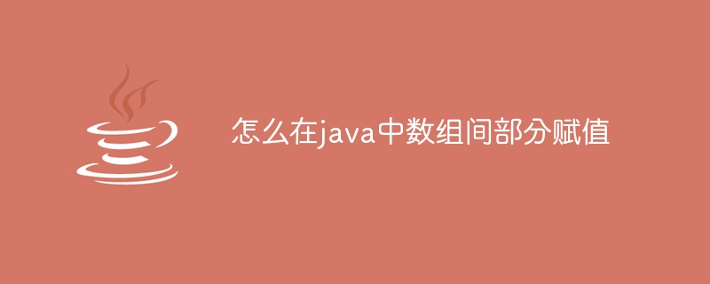 怎么在java中数组间部分赋值