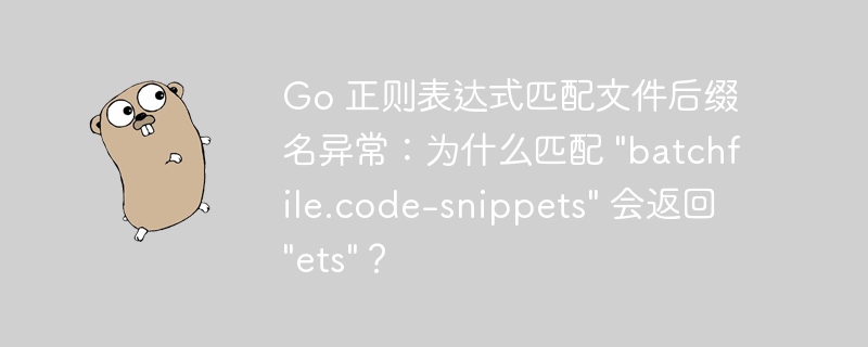 Go 正则表达式匹配文件后缀名异常：为什么匹配 \&quot;batchfile.code-snippets\&quot; 会返回 \&quot;ets\&quot;？