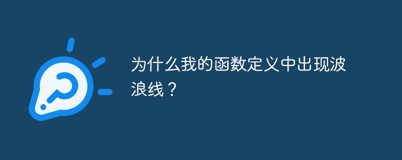 为什么我的函数定义中出现波浪线？